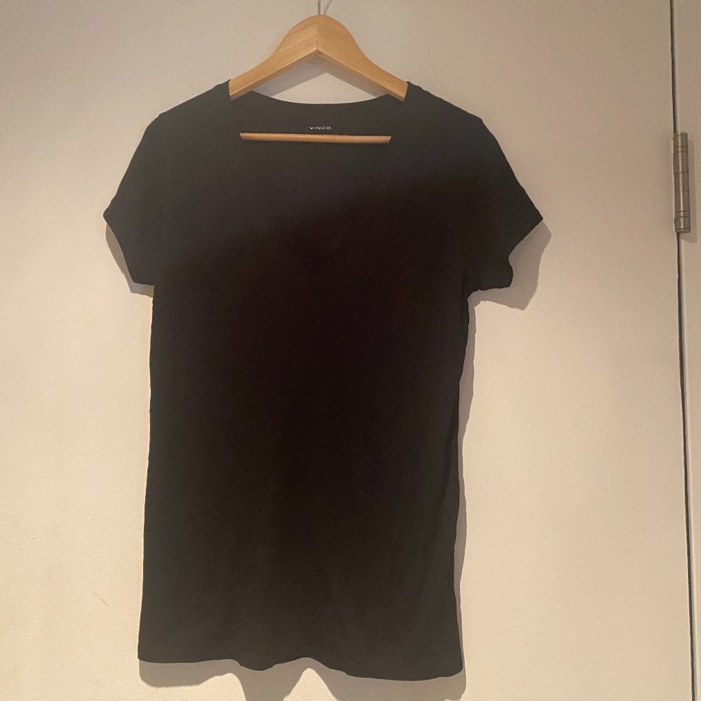 Vince Black T Shirt - Pima Cotton and Modal - Size M